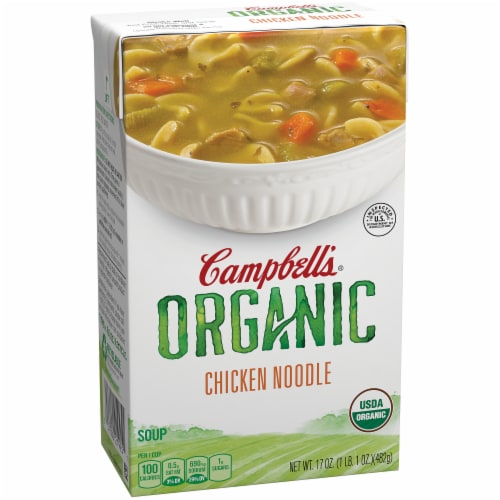 Campbell's Organic Chicken Noodle Soup Perspective: left