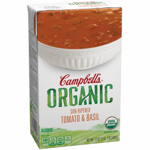 Campbell's Organic Sun-Ripened Tomato & Basil Soup Perspective: left
