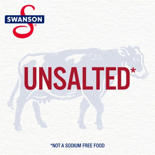 Swanson® 100% Natural Unsalted Beef Broth Perspective: left