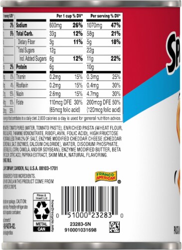 SpaghettiOs Original Canned Pasta Perspective: left