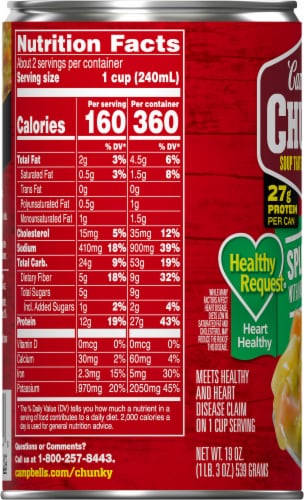 Campbell’s Chunky Healthy Request Split Pea Soup With Ham Perspective: left