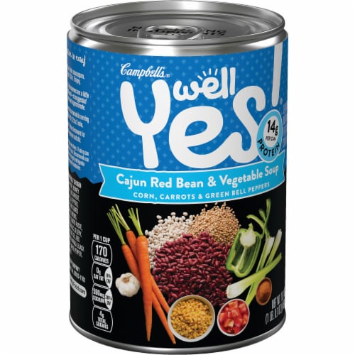 Campbell's Well Yes! Cajun Red Bean & Vegetable Soup Perspective: left