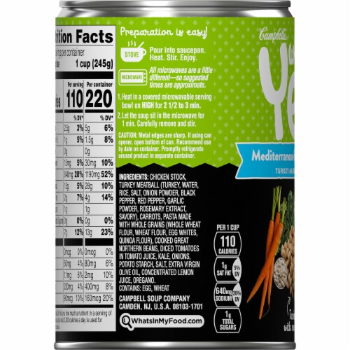 Campbell's Well Yes! Mediterranean-Style Wedding Soup Perspective: left