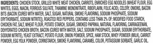 Campbell's Chunky Maxx Grilled White Meat Chicken and Bacon with Noodles and Smoked Paprika Soup Perspective: left