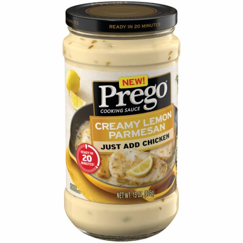 Prego Creamy Lemon Parmesan Cooking Sauce Perspective: left