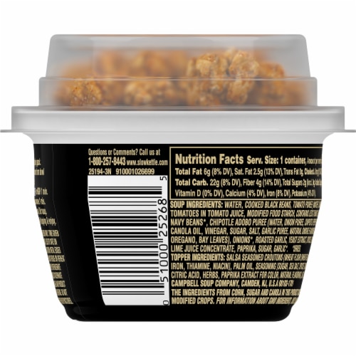 Campbell's Slow Kettle Black Bean Soup with Salsa Seasoned Croutons Perspective: left