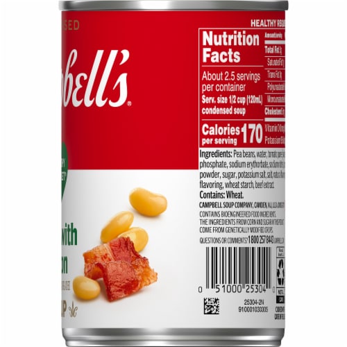 Campbell's® Condensed Healthy Request® Bean with Bacon Soup Perspective: left