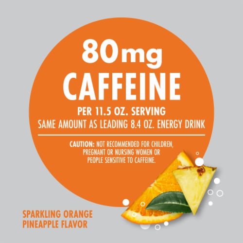 V8 SPARKLING +ENERGY Orange Pineapple Energy Drink Perspective: left