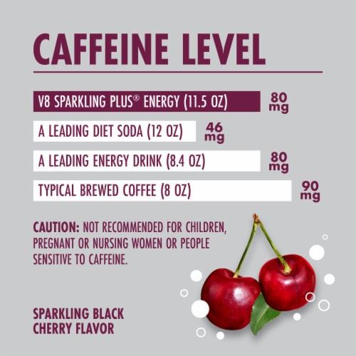 V8 Plus™ Energy Black Cherry Sparkling Energy Drink Perspective: left