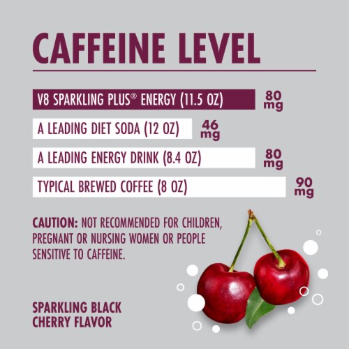 V8 Plus™ Energy Black Cherry Sparkling Energy Drink Perspective: left