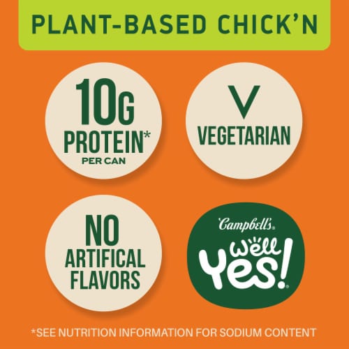 Campbell's® Well Yes!® Plant-Based Chick'n with Rice Soup Perspective: left