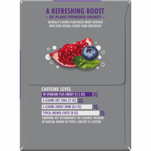 V8 Plus Energy Pomegranate Blueberry Sparkling Energy Drink Perspective: left