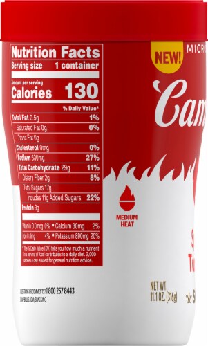 Campbell's® Spicy Tomato Sipping Soup Microwavable Cup Perspective: left