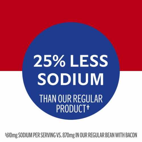 Campbell's® Condensed 25% Less Sodium Bean With Bacon Soup With Natural Smoke Flavoring Can Perspective: left
