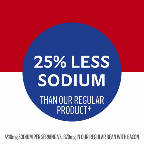Campbell's® Condensed 25% Less Sodium Bean With Bacon Soup With Natural Smoke Flavoring Can Perspective: left
