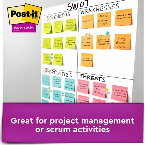 Post-it® Super Sticky Adhesive Miami Collection Notes Perspective: left