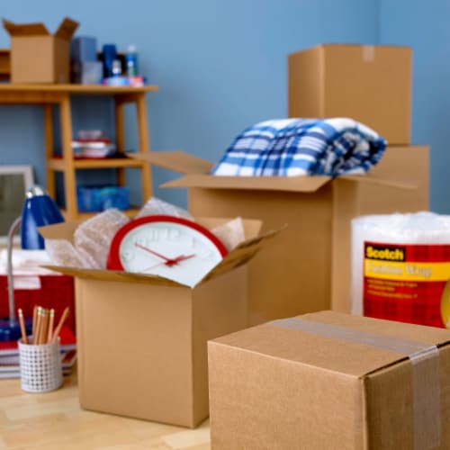 Scotch® Heavy Duty Packaging and Shipping Tape with Dispenser - Clear Perspective: left