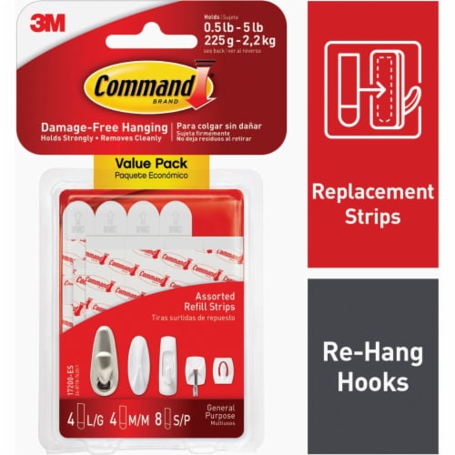 Command™ Damage-Free Hanging Assorted Value Pack Refill Strips Perspective: left