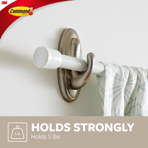 Command™ Traditional Large Brushed Nickel Hook Perspective: left