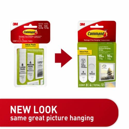 Command™ Medium and Large Picture Hanging Strips Perspective: left