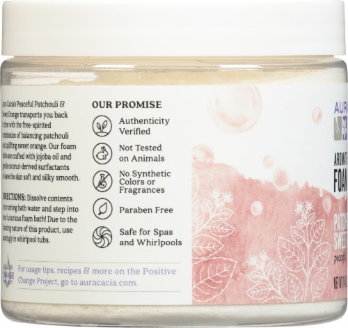 Aura Cacia® Patchouli and Sweet Orange Peaceful Aromatherapy Foam Bath Perspective: left