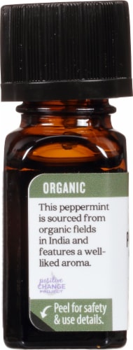Aura Cacia® Organic Peppermint Essential Oil Perspective: left