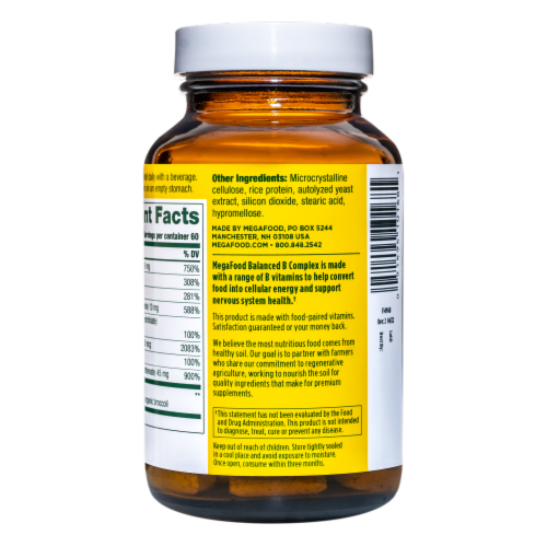 MegaFood® Balanced B Complex Tablets Perspective: left