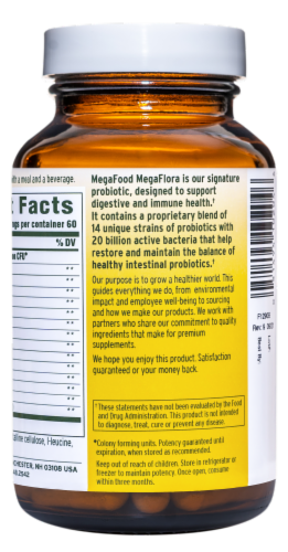MegaFood® MegaFlora® Probiotic Capsules Perspective: left