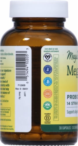 MegaFood® MegaFlora® Probiotic Dietary Supplement Perspective: left
