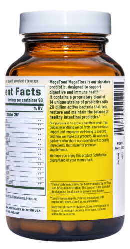 MegaFood® MegaFlora® Probiotic Capsules Perspective: left