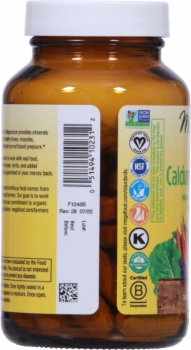 MegaFood® Calcium & Magnesium Dietary Supplements Perspective: left