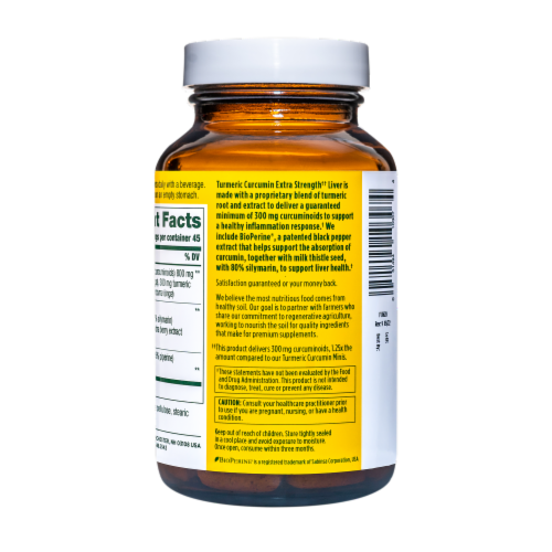 MegaFood® Turmeric Curcumin Extra Strength™ for Liver Tablets Perspective: left