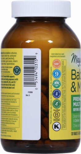 MegaFood® Baby & Me 2™ Pre & Post Natal Dietary Supplement Tablets Perspective: left