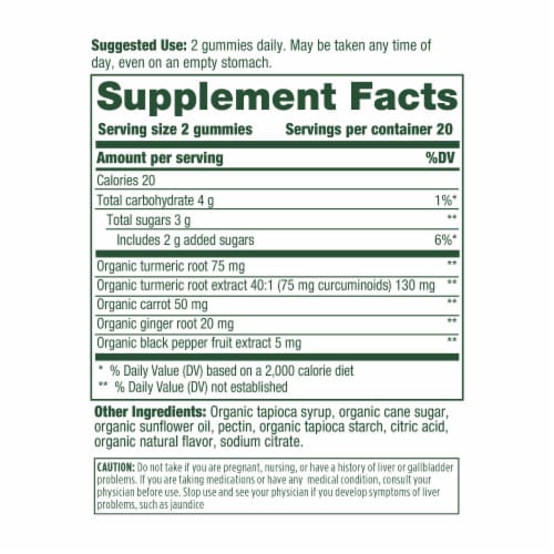 MegaFood® Turmeric Inflammation Response Gummies with Ginger and Black Pepper Perspective: left