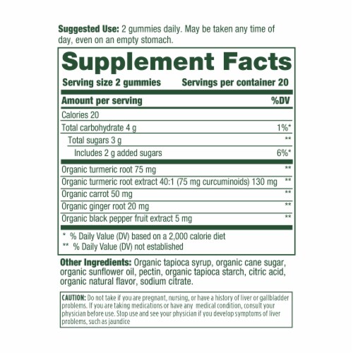 MegaFood® Turmeric Inflammation Response Gummies with Ginger and Black Pepper Perspective: left
