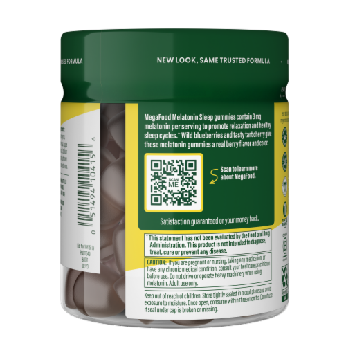 MegaFood® Melatonin Berry Good Sleep® Dietary Supplement Gummies Perspective: left