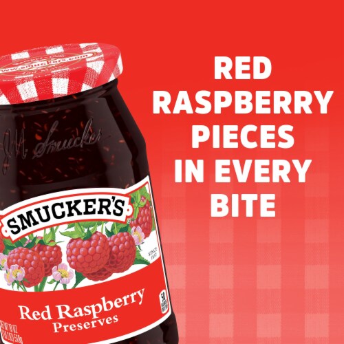 Smucker's Red Raspberry Preserves Perspective: left