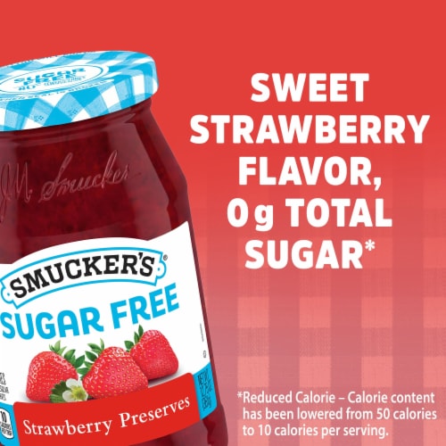 Smucker's Sugar Free Strawberry Preserves Perspective: left