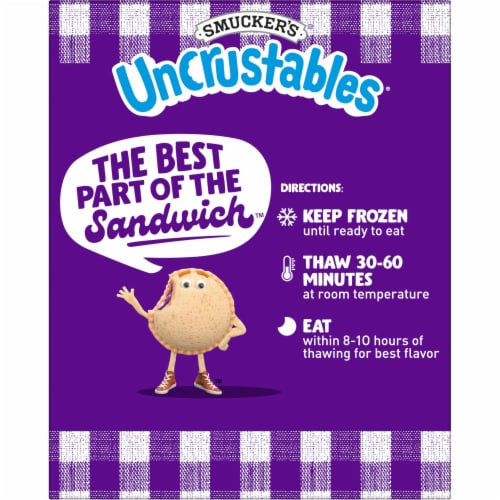 Smucker's Uncrustables Peanut Butter & Grape Jelly Sandwiches Perspective: left
