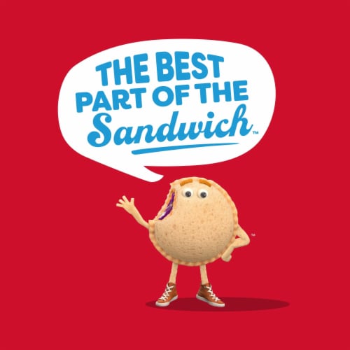 Smucker's Uncrustables Peanut Butter & Strawberry Jam Sandwiches Perspective: left