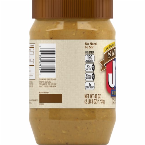 Jif Natural Crunchy Peanut Butter Spread Perspective: left