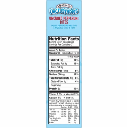 Smucker's Uncrustables Pepperoni Bites Perspective: left