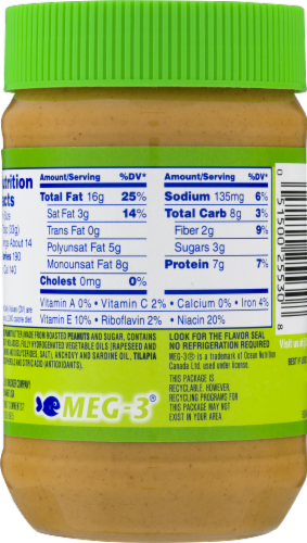 Jif Omega-3 Creamy Peanut Butter Perspective: left