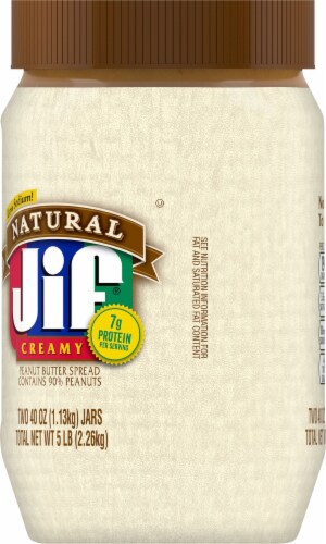Jif Natural Creamy Peanut Butter Twin Pack Perspective: left