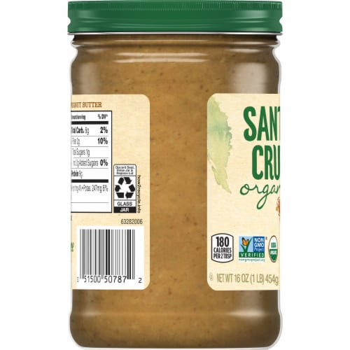 Santa Cruz Organic® Dark Roasted Crunchy Peanut Butter Perspective: left