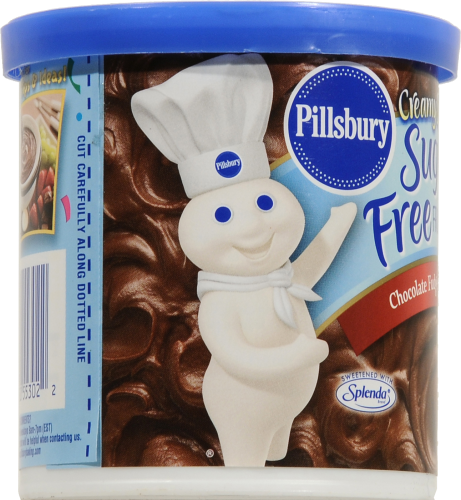 Pillsbury Sugar Free Chocolate Fudge Frosting Perspective: left