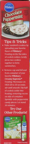 Pillsbury Chocolate Peppermint Cookie Icing Perspective: left