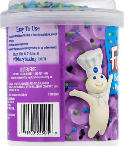 Pillsbury Funfetti Bold Purple Vanilla Frosting Perspective: left