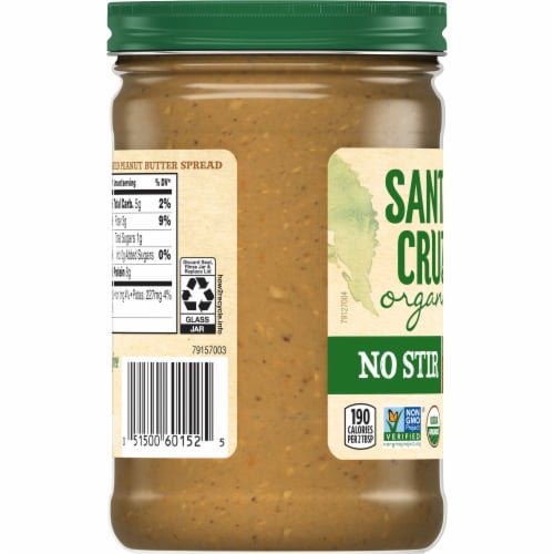 Santa Cruz Organic® No Stir Dark Roasted Crunchy Peanut Butter Perspective: left