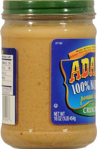 Adams 100% Natural Crunchy Peanut Butter Perspective: left
